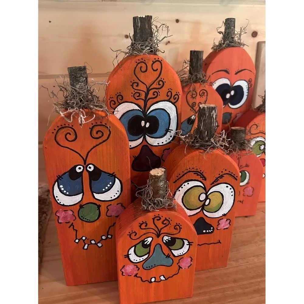 Handmade Country BUMkins From Pumpkin Ville Hand Painted On 2x4 5", 7", 9", 11"